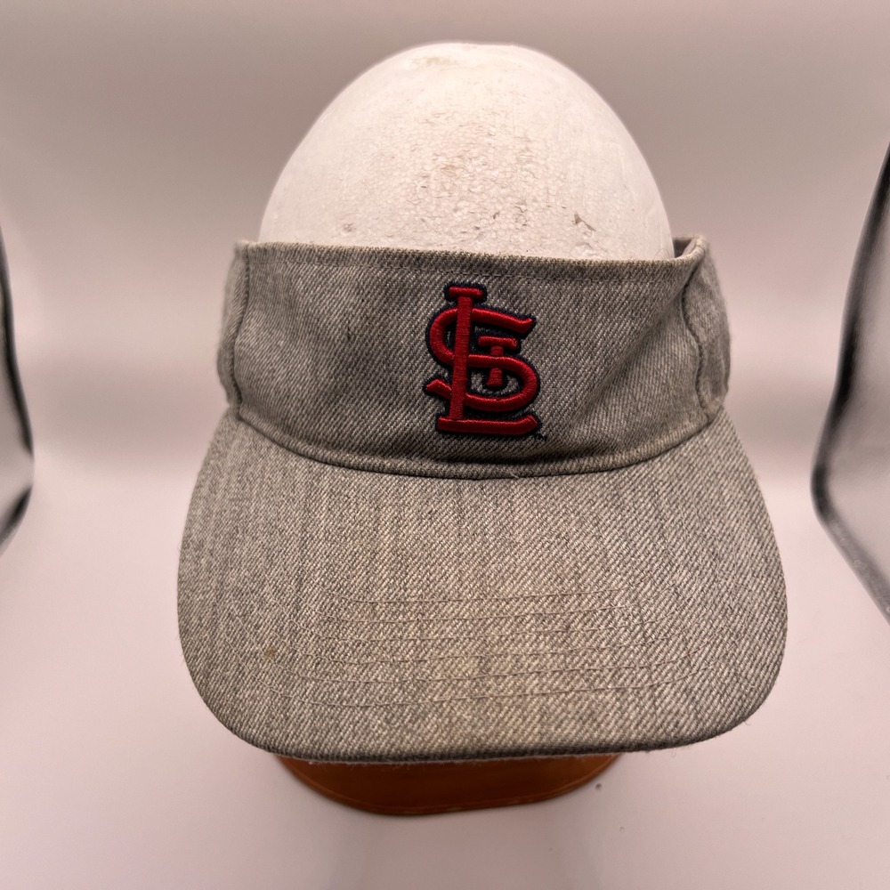 St Louis Cardinals MLB Visor Hat Gray Red Adjustable STL Baseball Logo